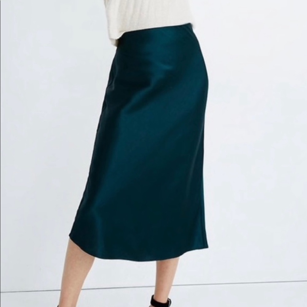 Madewell Satin Slip Midi Skirt NWT 12